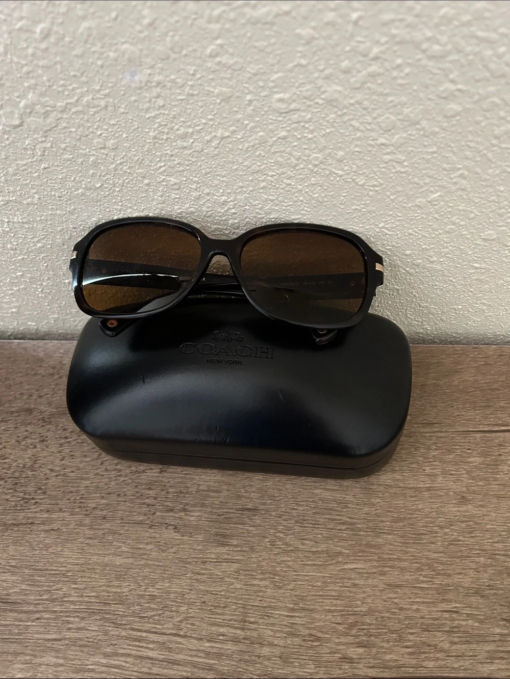 Coach Black Frame Sunglasses with Brown Lenses with Rx
